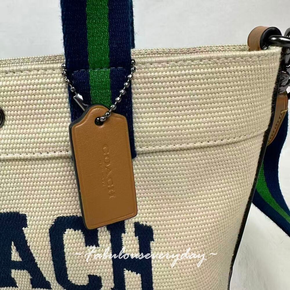 Coach Tote Crossbody Bag 20 With Coach Graphic In Canvas/Natural Multi CBK29 NWT - Picture 8 of 9